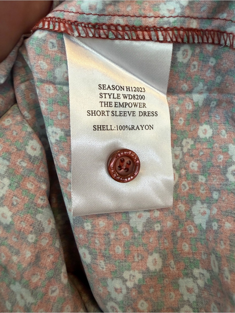 Nwt Xs Wildfang Empower Short Sleeve Button Down Rust Red Midi Floral Dress — image 5 of 6